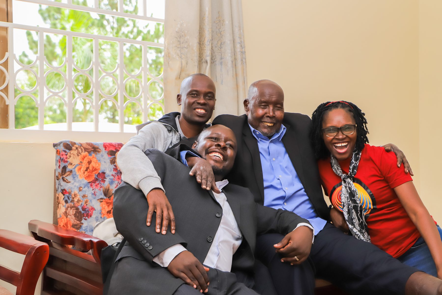 Baba surrounded by family